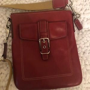Red Coach crossbody.